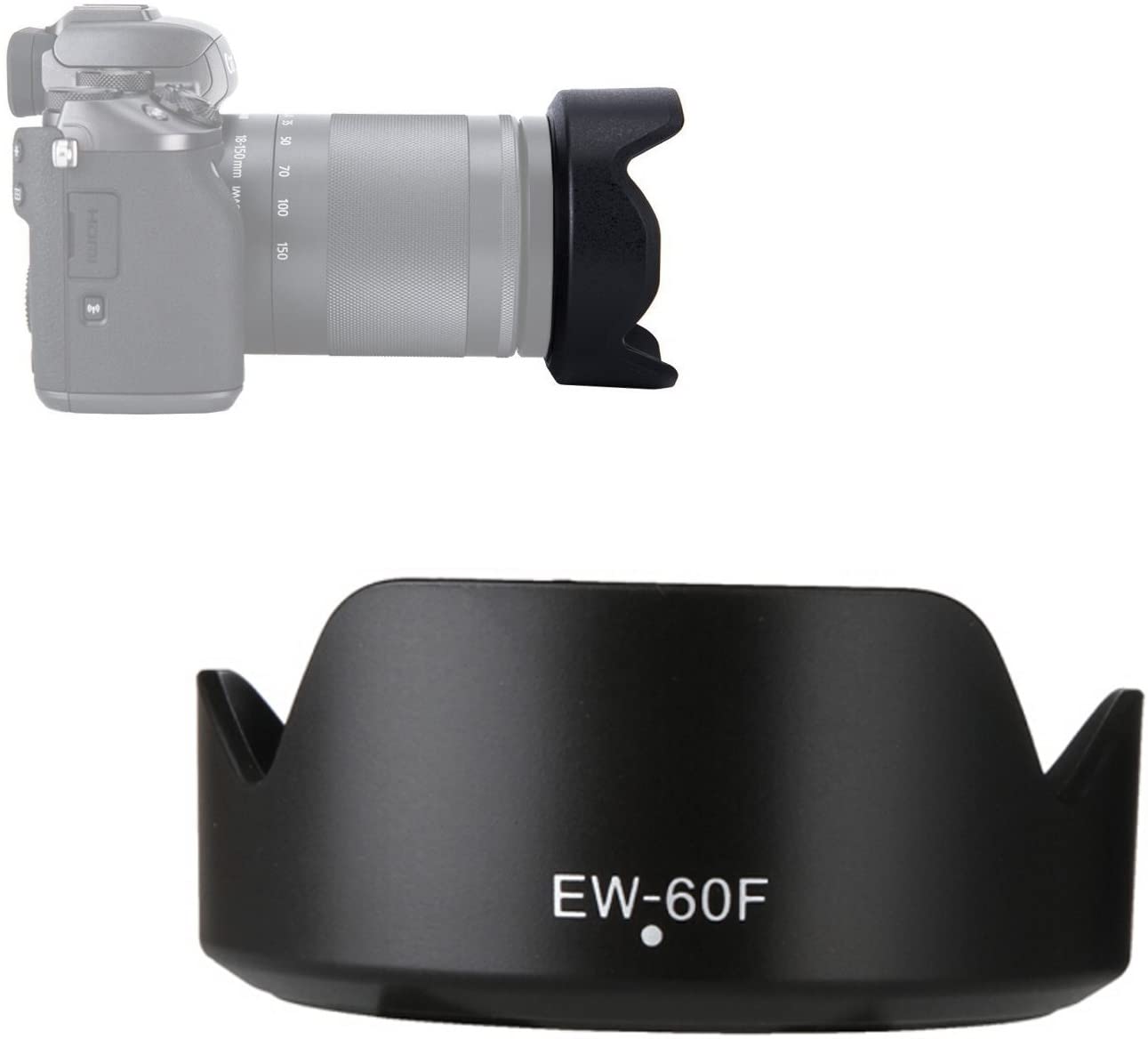 Ew-60f 55mm ew 60f ew60f lens hood reversible camera lente accessories for canon m5 m6 ef-m 18-150mm is stm camera lens
