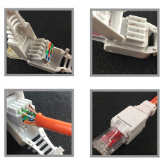 Zhoutt đầu nối không có công cụ RJ45 màu trắng đầu cắm cáp Ethernet CCTV không đầu nối uốn