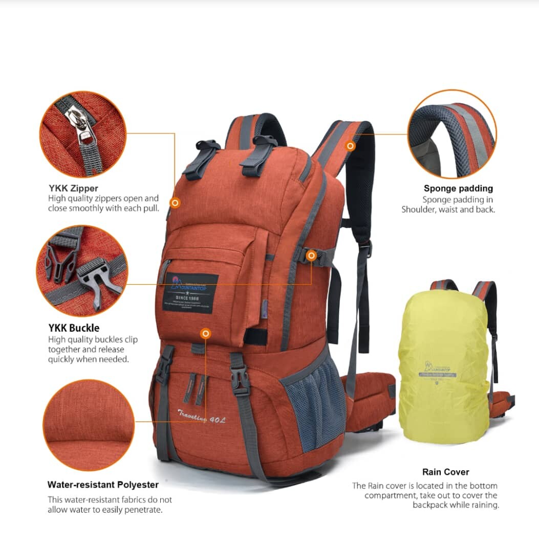 Mountaintop 40 outlet liter hiking backpack