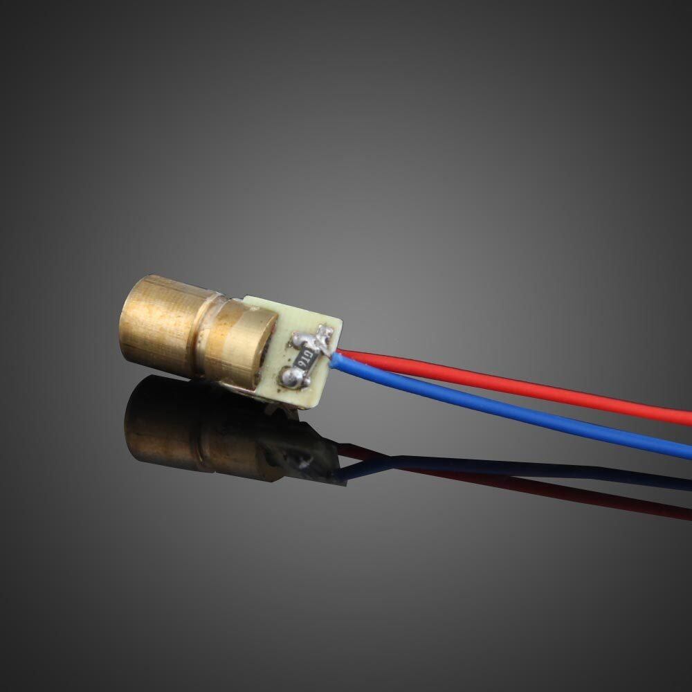 10 Cái Đầu Mô Đun Đi-ốt Chấm Laser 650nm 6Mm 5V 5MW Mini WL Màu Đỏ