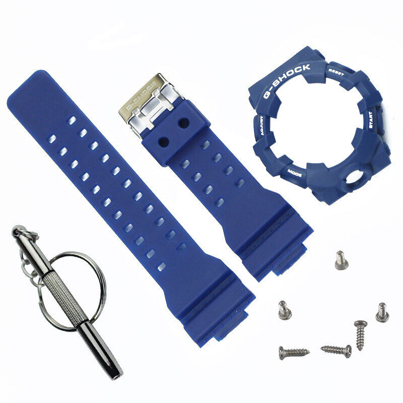 ( Ready Stock ）NEW Silicone suit Resin case + strap with tools For Casio GA700 710 735