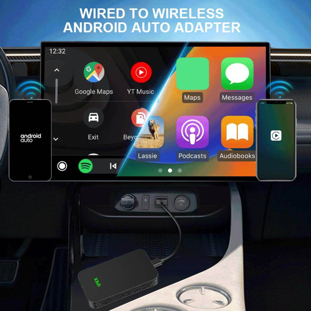 Car Navigation Box Bluetooth-compatible CarPlay Android Auto AI Box Intelligent Vehicle Module for Car Multimedia Video Player