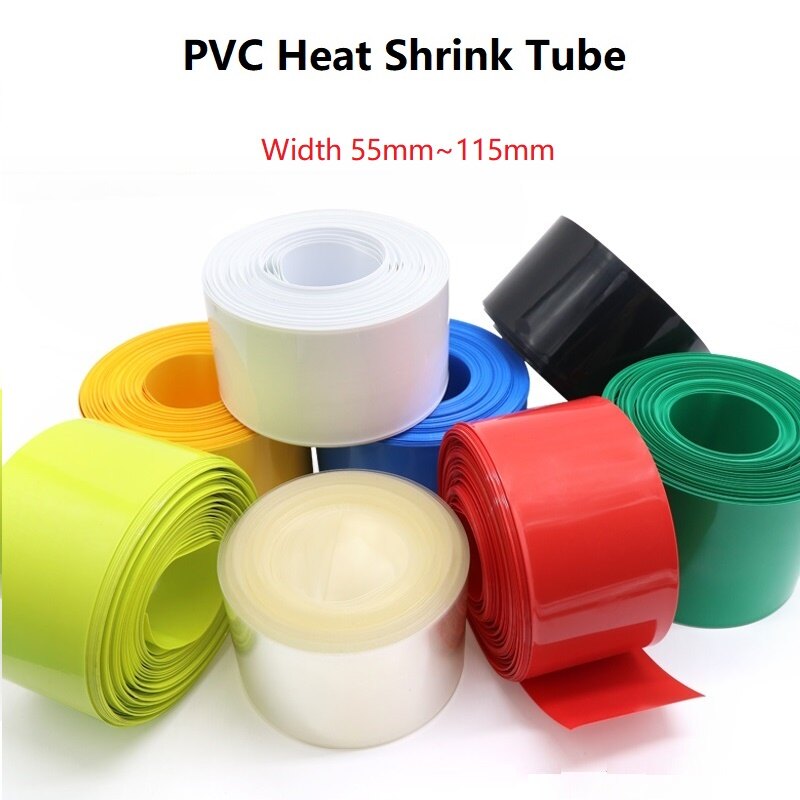 5M Width 55mm 115mm PVC Heat Shrink Tubing 18650 Lithium B Liion