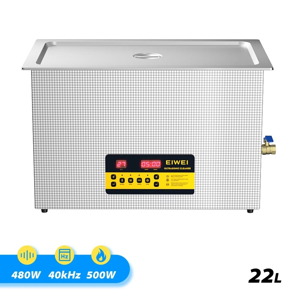 Ultrasonic Cleaner 22L Digital Display Heating Degas Ultrasonic Bath