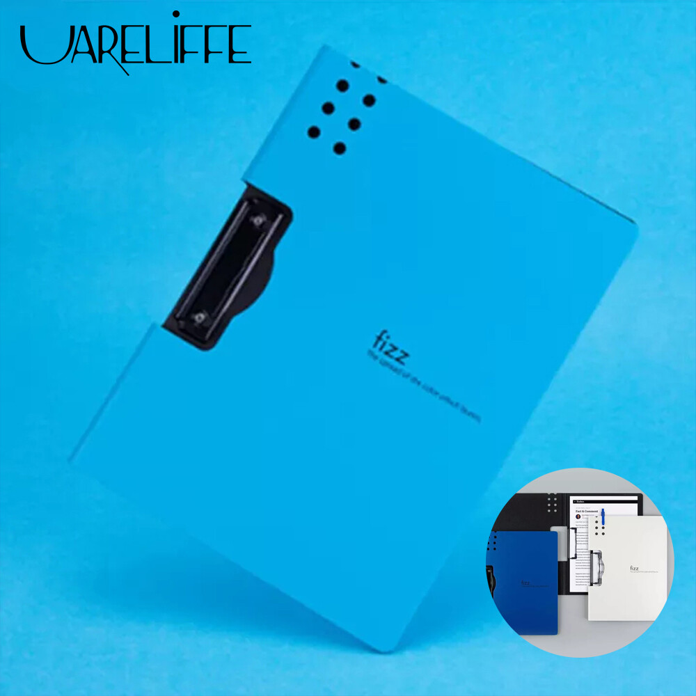 Uareliffe Fizz Horizontal A4 Folder Matte Texture Portable Pad Portable Pen Tray Thicken Briefcase Office Meeting File Pocket School Supplies Newspaper Magazine Files Storage Clip