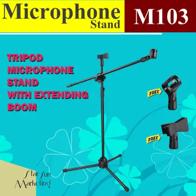 High Quality Microphone Mic Stage Stand (adjustable) w/Two holder clips