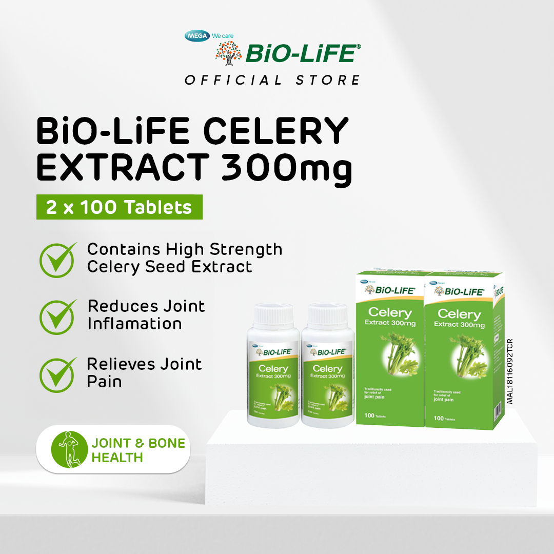 BiO-LiFE Celery Extract 300mg 2 x 100 tablets (EXPIRY DATE JUNE 2025 ...