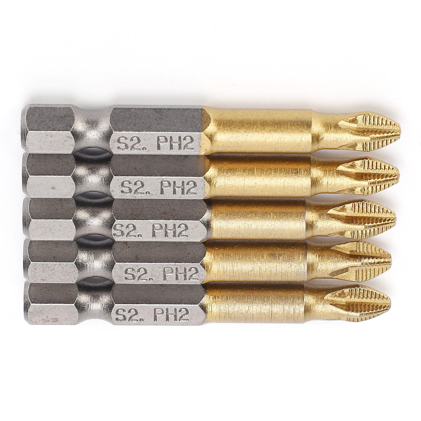5pcs 50mm PH2 Head Screwdriver Bits Set Anti-skid 1/4 Inch Hex Shank