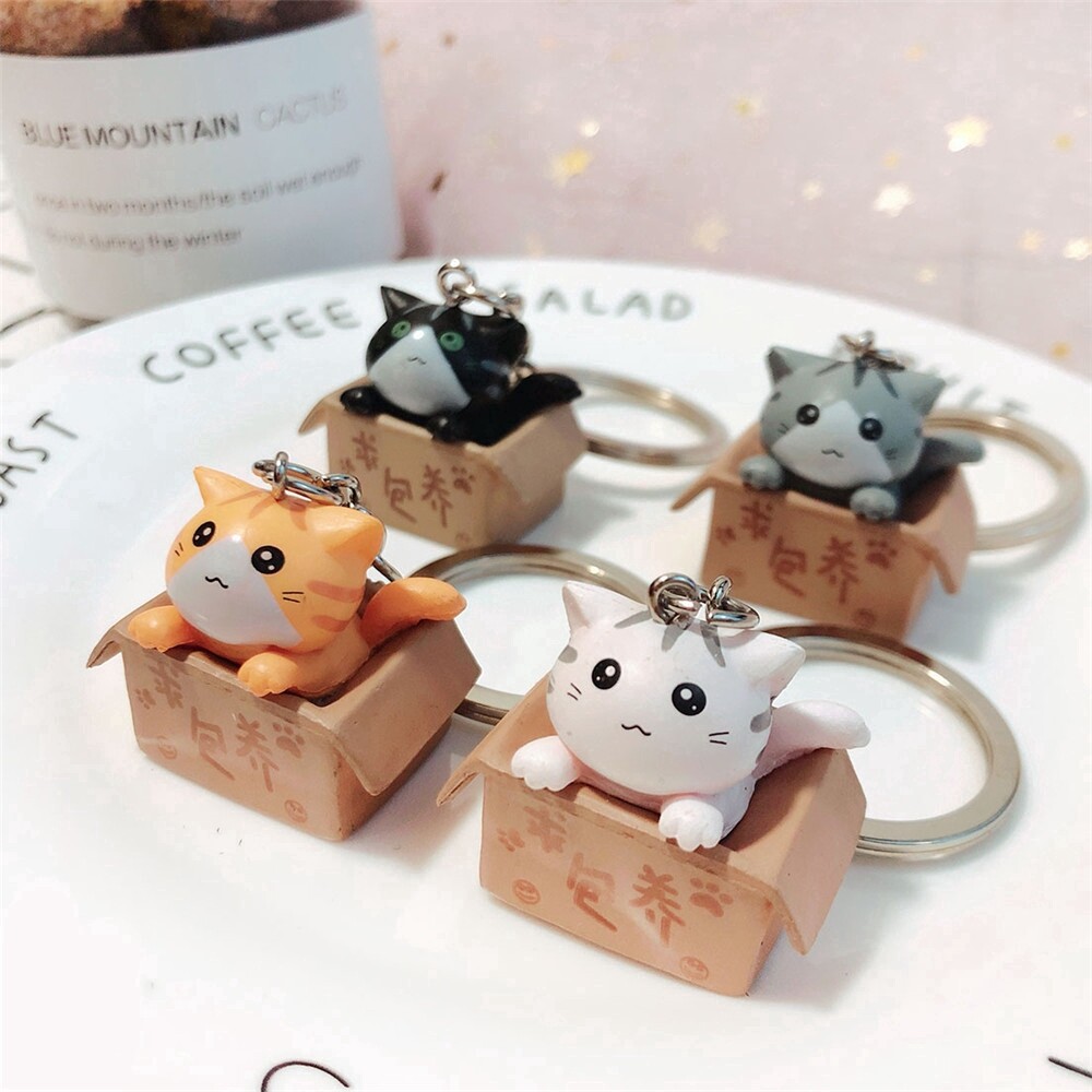 Korean Cat Keychain Cute Pendant Key Ring Cartoon Couple Creative Gift