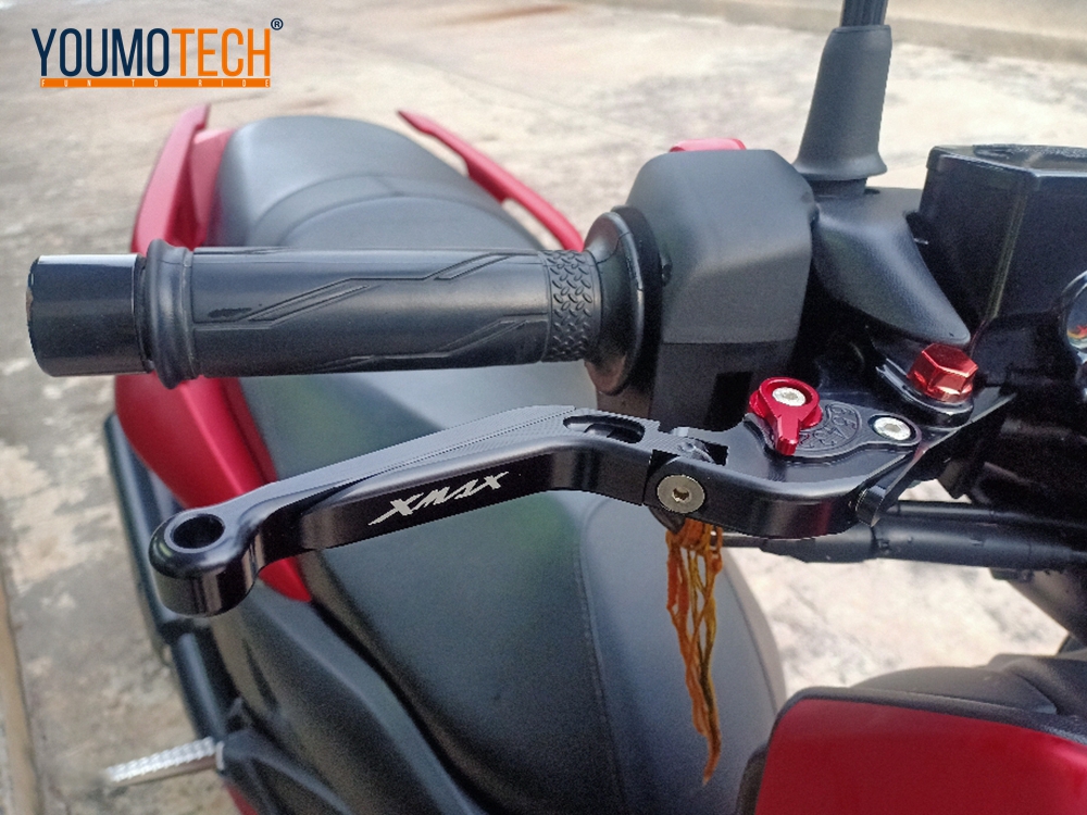 Bouchons De Guidon CNC Pour Yamaha XMAX 125 250 300 400 - Embouts Poignées Anti-Vibration - Alu Anodisé (Noir)