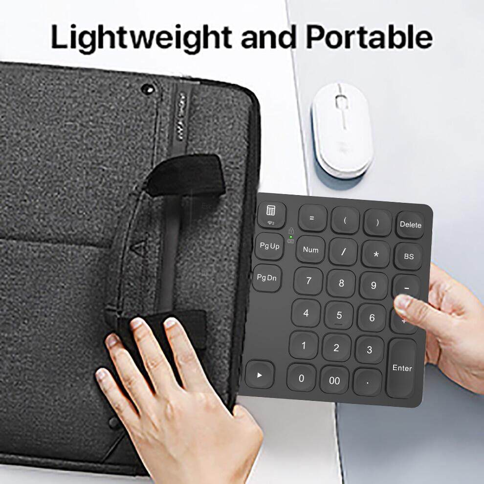 JOMAA Numeric keyboard Wireless Numeric Keypad Rechargeable 35Keys Numpad for Accounting Laptop Notebook Tablets PC Digital Keyboard