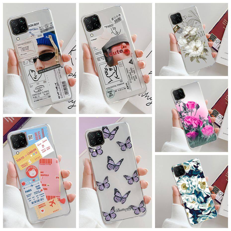 For Samsung Galaxy A22 5G SM-A226B Case Clear Soft TPU Bumper Casing Cute Flower Printed Cover For Samsung A22 5G Phone Cases