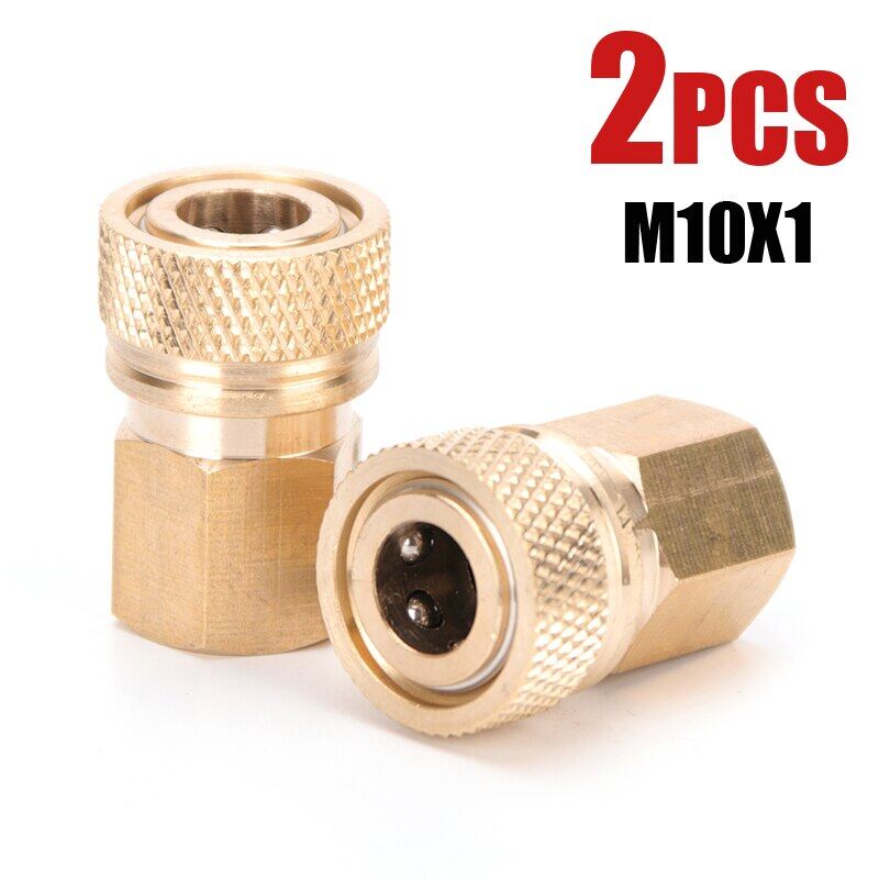 2pcs/set M10x1 Thread Female Quick Disconnect PCP Paintball Pneumatic 8mm Air Refilling Coupler Sockets Copper Fittings