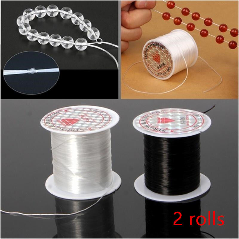 [PANDHY'S] 10m/Roll Strong Elastic Crystal Beading Cord 1mm for Bracelets Stretch Thread String Necklace Bracelet DIY Jewelry Making Cords Line