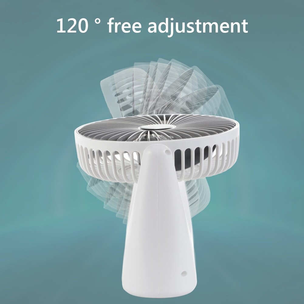 Delans®Mini Portable Home USB Rechargeable Table Desktop 3 Speed Quiet Cooling Fan