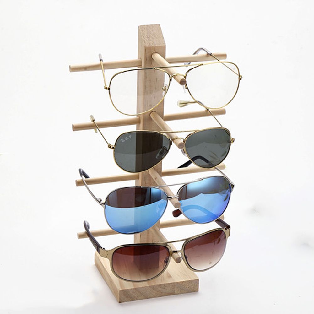 GETINSTORE14E2 Counter Top Home Organizer Wood Multi Layers Exhibition Frame Sunglasses Storage Rack Eyeglasses Display Stands Glasses Shelf Holder