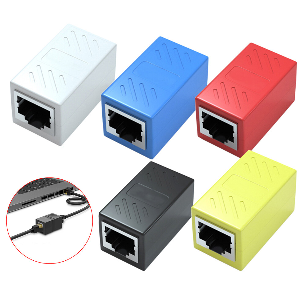 5 Gói Máy Tính Xách Tay PC Inline Cái Sang Cái Cắm Và Chạy Bộ Ghép Nối RJ45 8P8C Đầu Nối Mạng LAN Bộ Mở Rộng Cáp Ethernet Cat7/Cat6/Cat5e