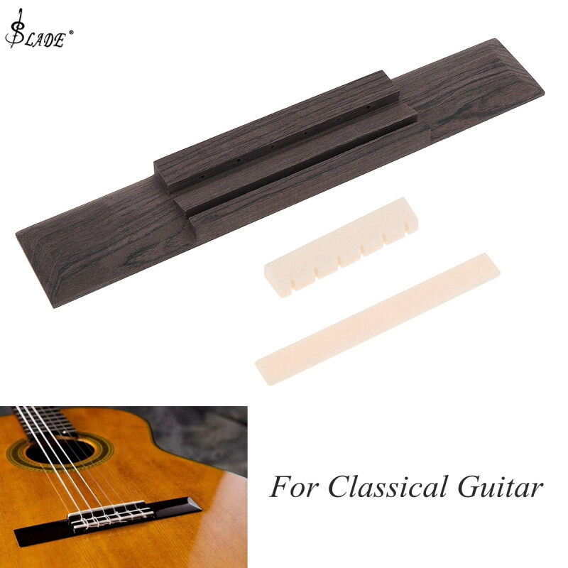 SLADE 1 Set Rosewood Classical Guitar Bridge Pad + Saddle / Nut Guitar Parts for 40 41 Inch Guitar Malaysia