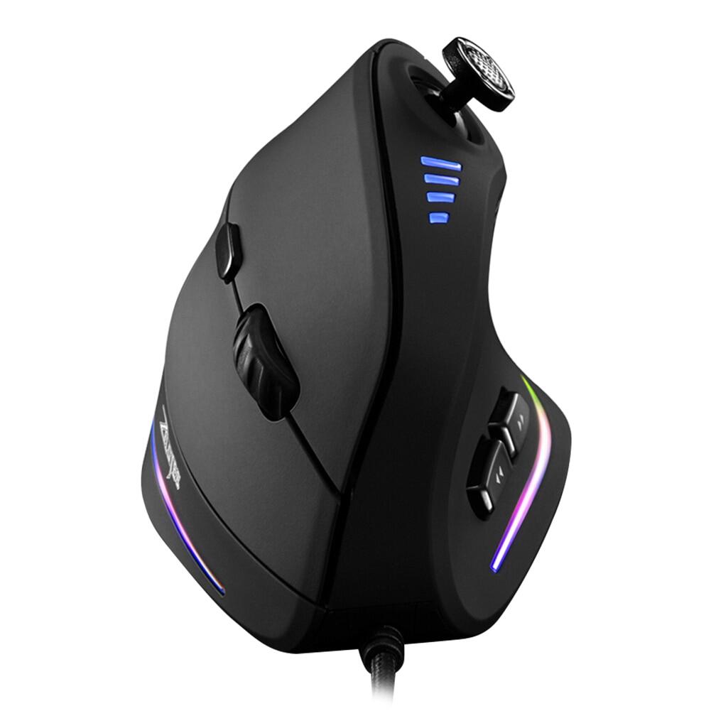 Zzooi for zelotes c-18 11 buttons usb wired 10000dpi rgb optical ergonomic gaming adjustable vertical mouse