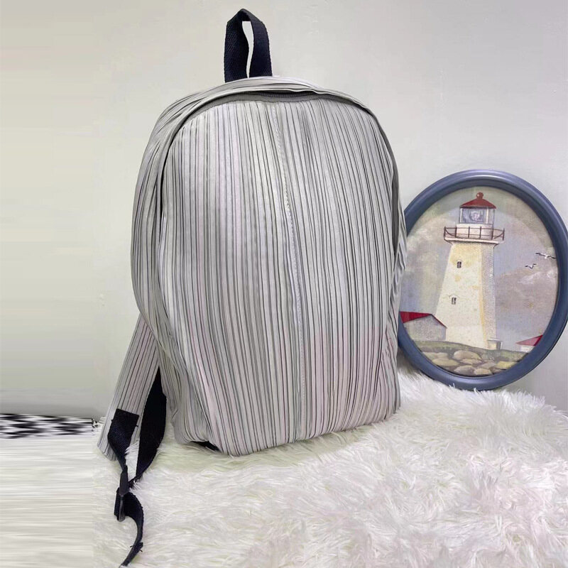 Pleated Backpack Bag Lightweight Casual Backpack Special-Interest Design Adjustable 2023bb-2