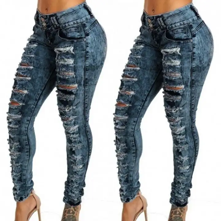 ripped stretch skinny jeans womens