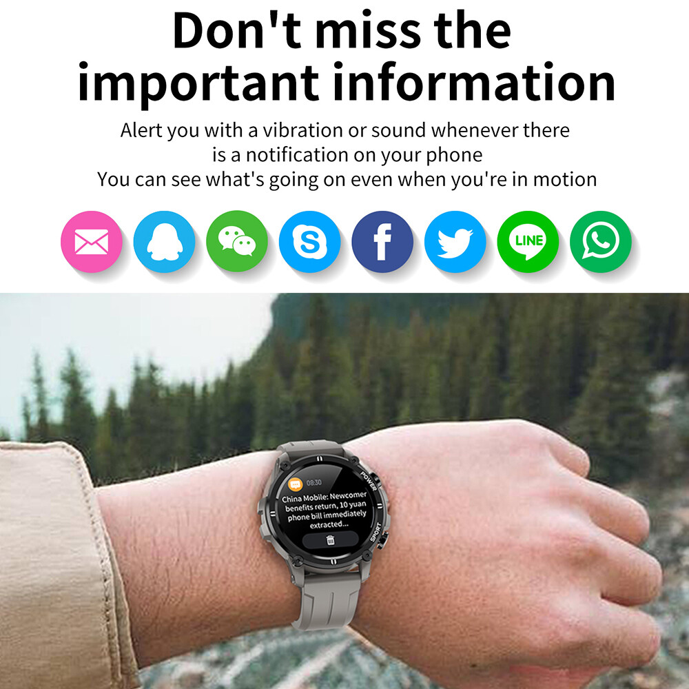 YEINDBOO H32 สมาร์ทนาฬิกาผู้ชายกีฬากันน้ำอัตราการเต้นของหัวใจเลือด