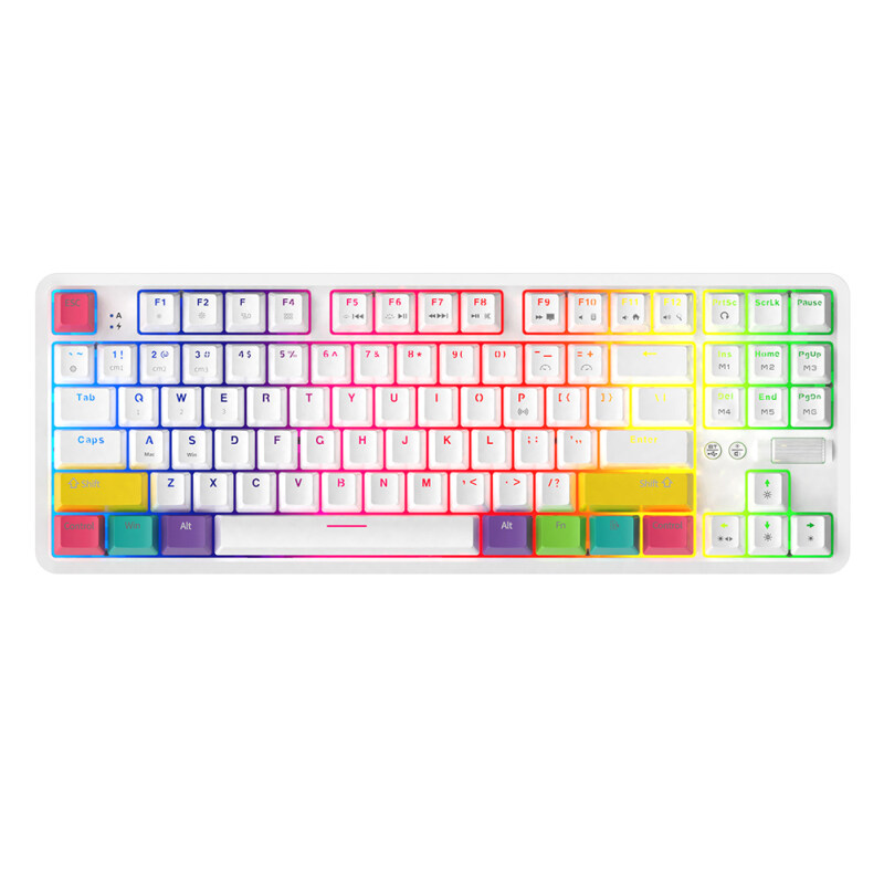 Professional Ajazz K870T Wired Bluetooth Dual Mode RGB Backlit Gaming Keyboard for PC Laptop Singapore