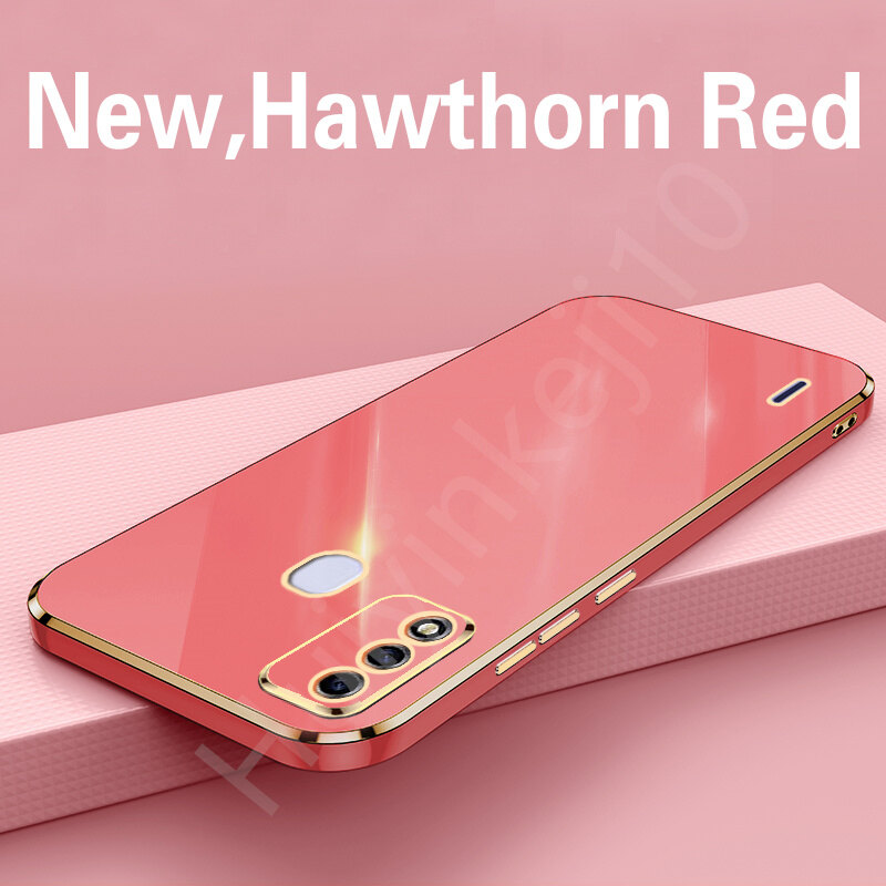 ITEL A48 straight edge electroplating square soft plastic shell color shell mobile phone case