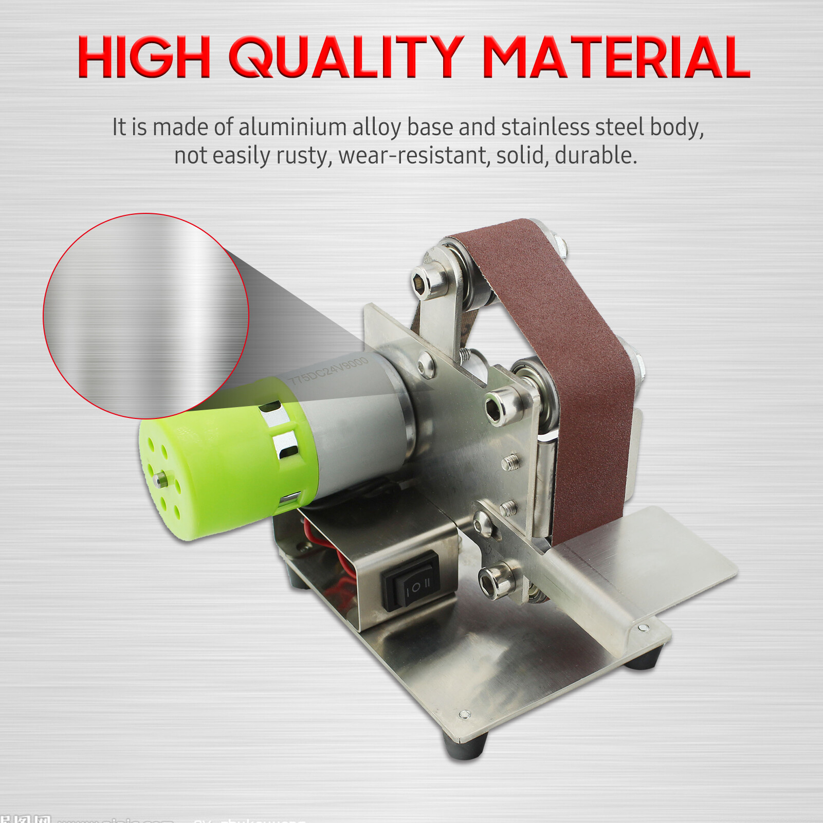 Meterk Mini Belt Sander Electric Sanding Polishing Grinding Machine 7 Variable Speed with 10 Sanding Belts for Polishing Wood Acrylic Metal (Belt Size: 30*330mm)