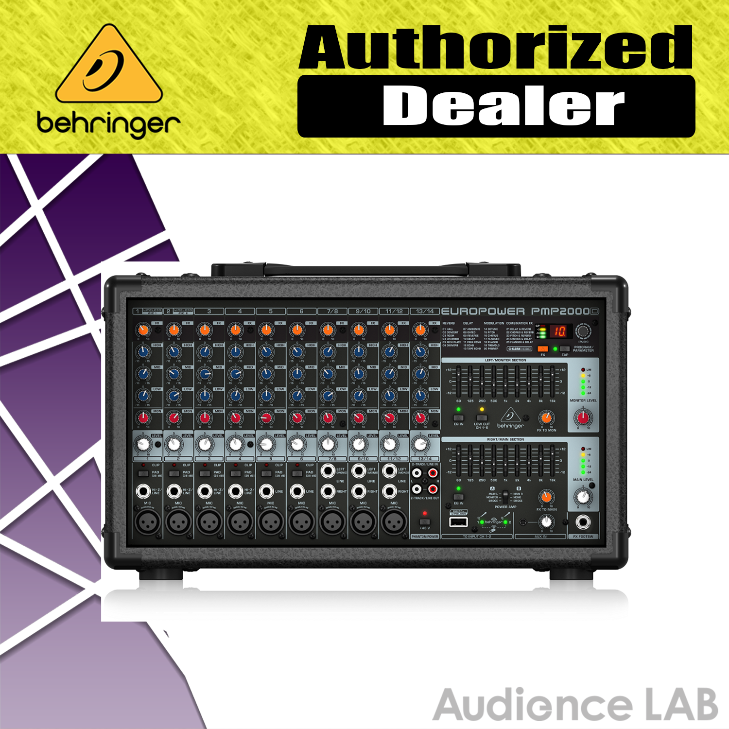 Behringer PMP2000D 2000Watt 14Channel Powered Mixer with Klark Teknik