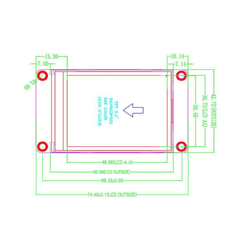 2.4" UART HMI 320x240 Touch Screen Smart Lamp Module LCD Display For TFT