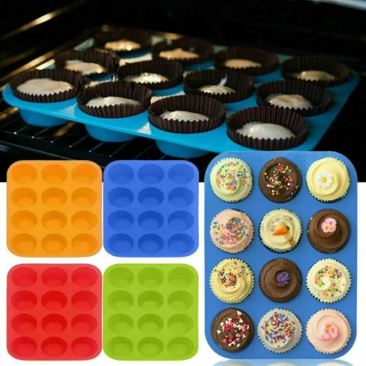12 Cavities Chocolate Baking Mold Silicone Cake Candy Cookies Decorating Mould