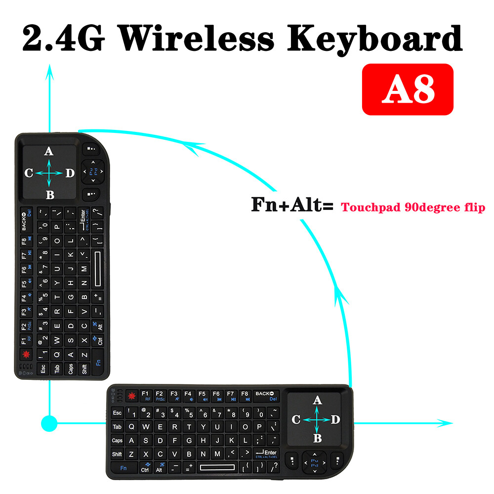 Bàn Phím Không Dây Chuột Không Dây Bàn Di Chuột Cảm Ứng Cầm Tay RF 2.4G Cho Máy Tính Xách Tay Máy Tính Điện Thoại Chơi Game Hộp Truyền Hình Thông Minh
