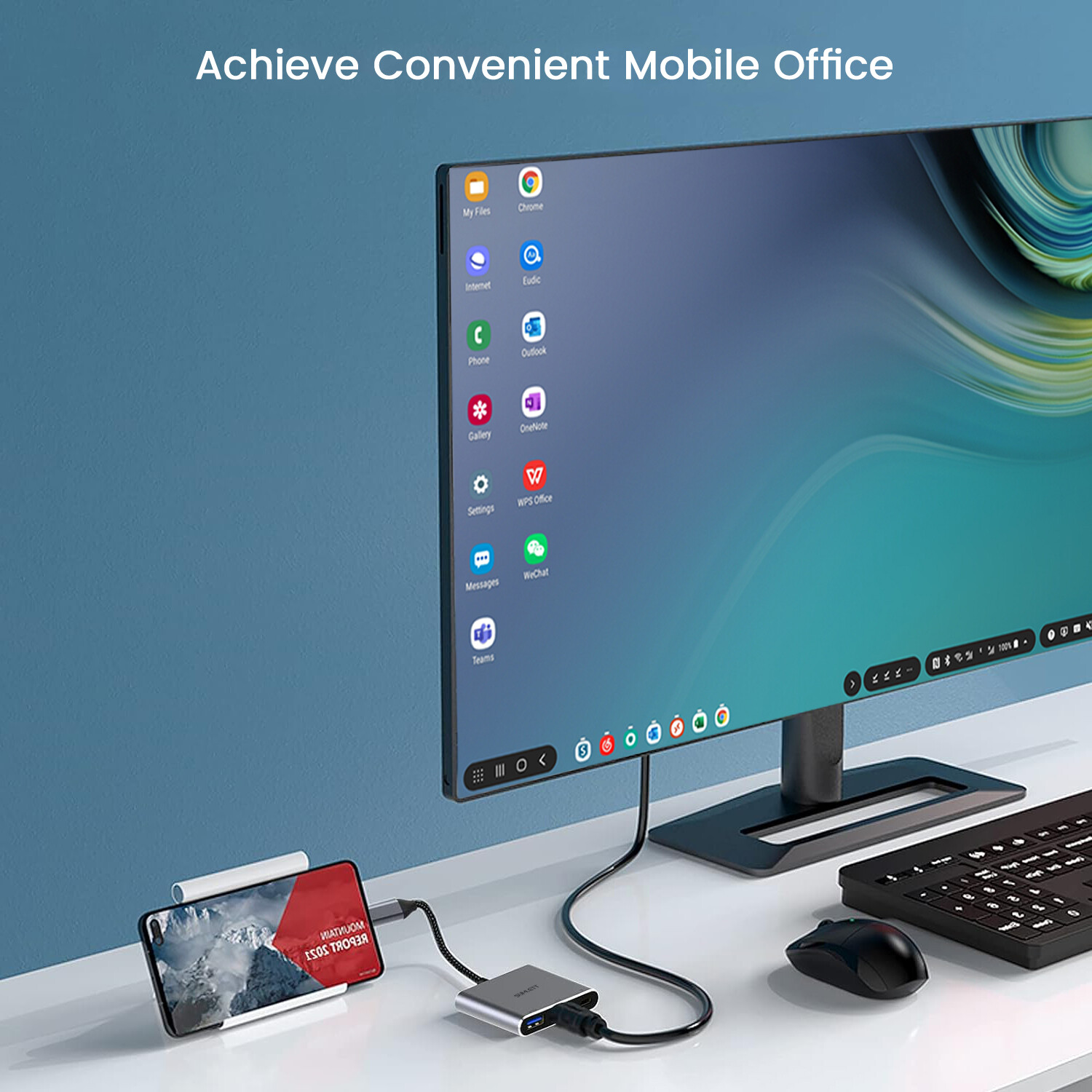 Keyboard Samsung Dex Multiport Adapter Sumlett USB Type C To HDMI