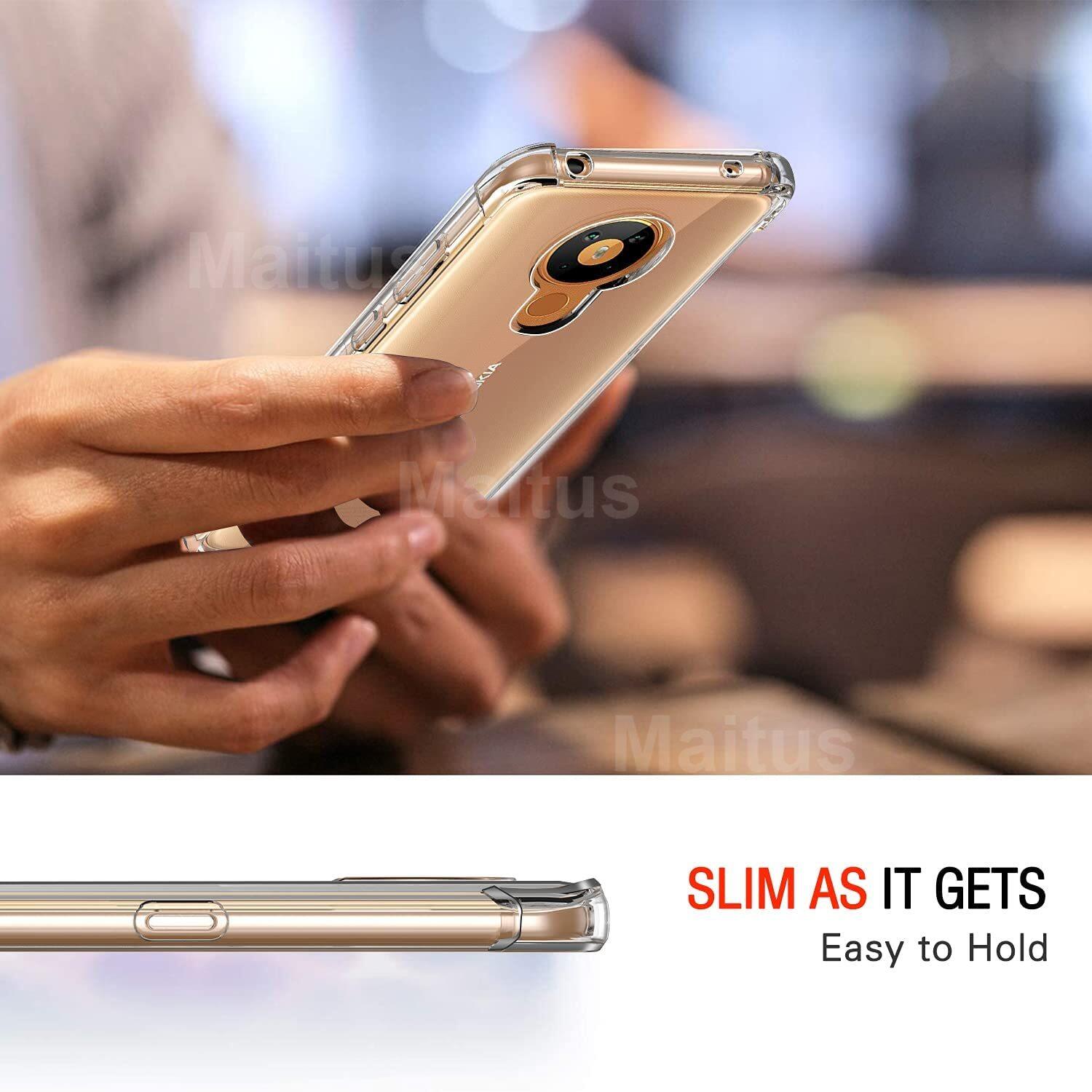 Dành Cho Nokia 5.3 Ốp Lưng + 3 Tấm Kính Cường Lực Bảo Vệ Màn Hình, Ốp Bảo Vệ Điện Thoại Bằng Silicon TPU Mềm Chống Sốc Trong Suốt Siêu Mỏng Với Giảm Xóc Vỏ Bọc Điện Thoại Góc