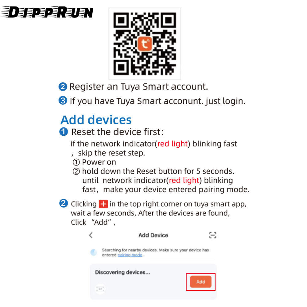 DIPPRUN 5V/DC7-32V Smart Wifi Motor Switch Module RF 433 Radio Remote Control 4 Channels Inching Relay