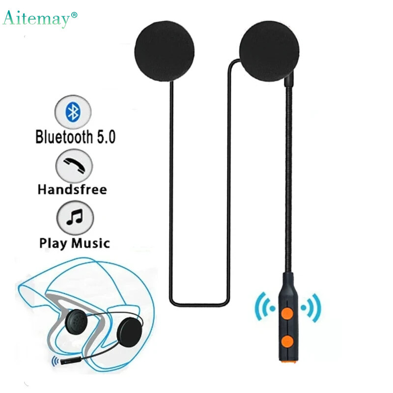 Aitemay Motorcycle Bluetooth 5.0 Stereo Headset Universal Headphone Wireless Earphone