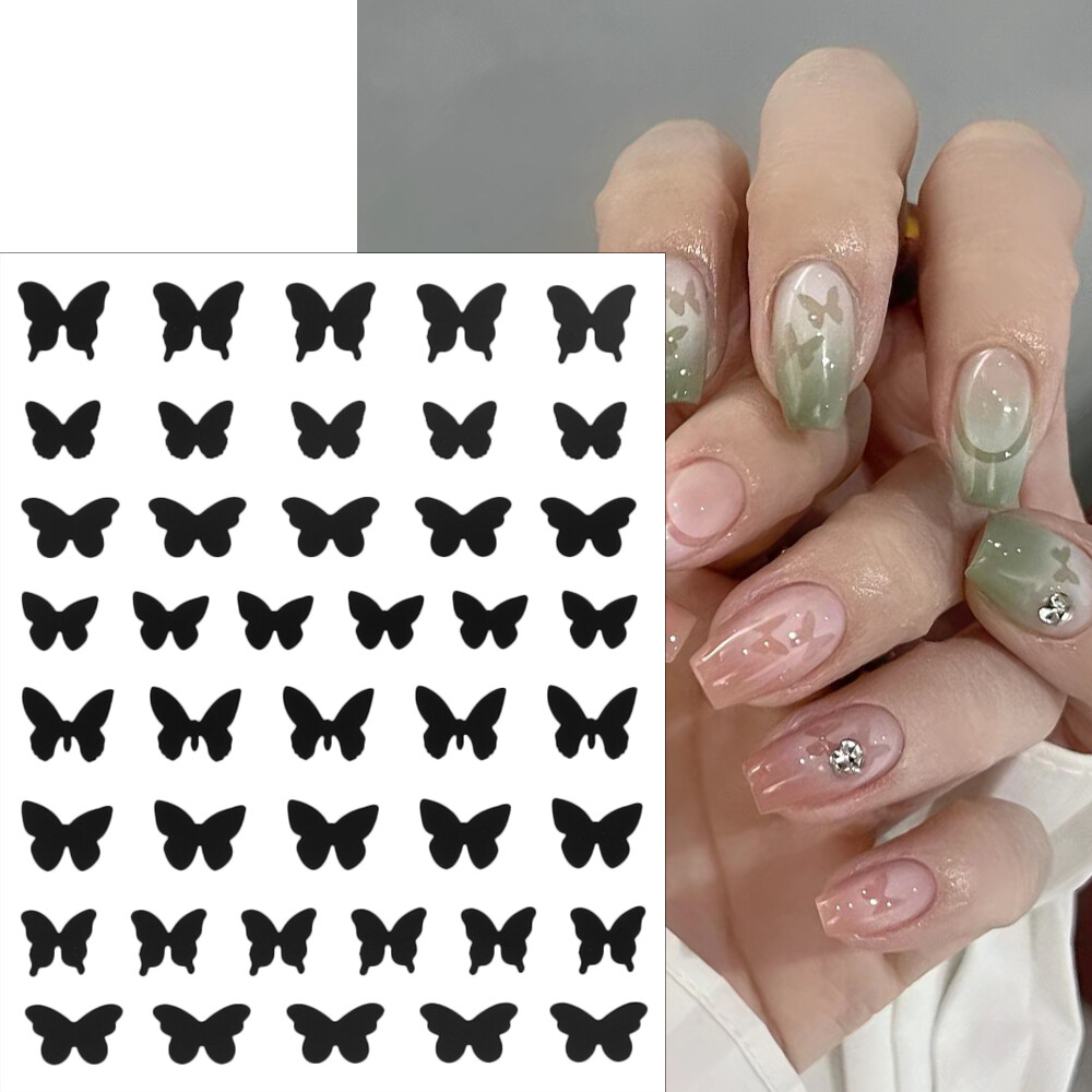 Nail Spray Stickers New Hollow Butterfly Star Heart Art Nail Stickers French Manicure Template Stickers