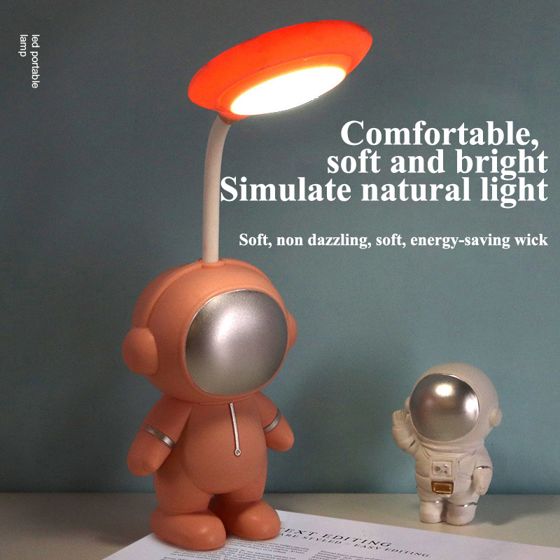 Cartoon astronaut creative night light usb folding charging LED eye protection desk lamp learning light bedside lamp