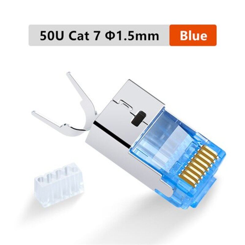 Nastako Đầu Nối Rj45 Cat7 Đầu Cắm Pha Lê Cat7 Đầu Nối Mô-đun Ftp Rj45 Được Che Chắn Cáp Mạng Cat 7 1.5Mm