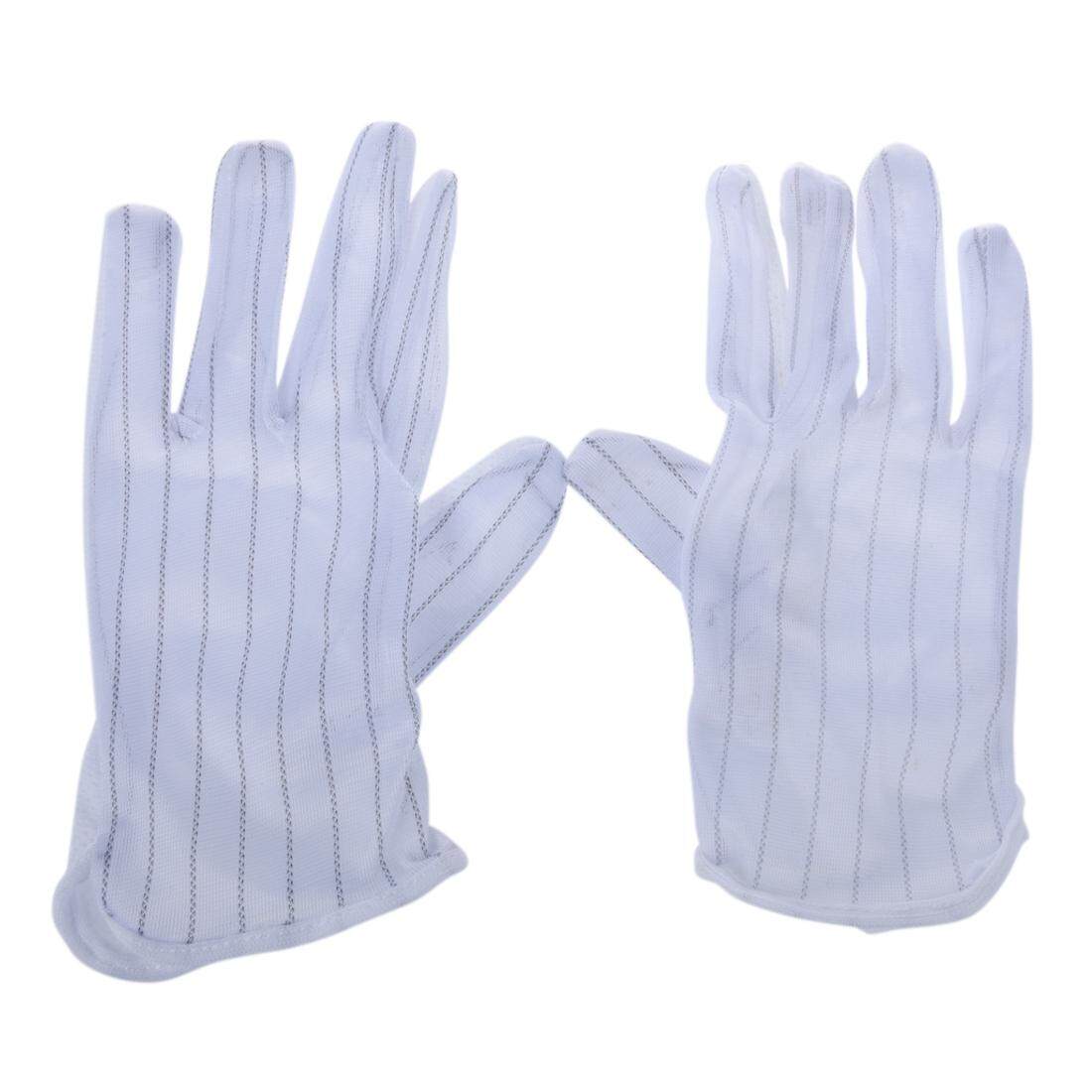 1 Pair Anti-static Anti-skid Gloves ESD PC Computer Electronic Working White New (Intl) - intl