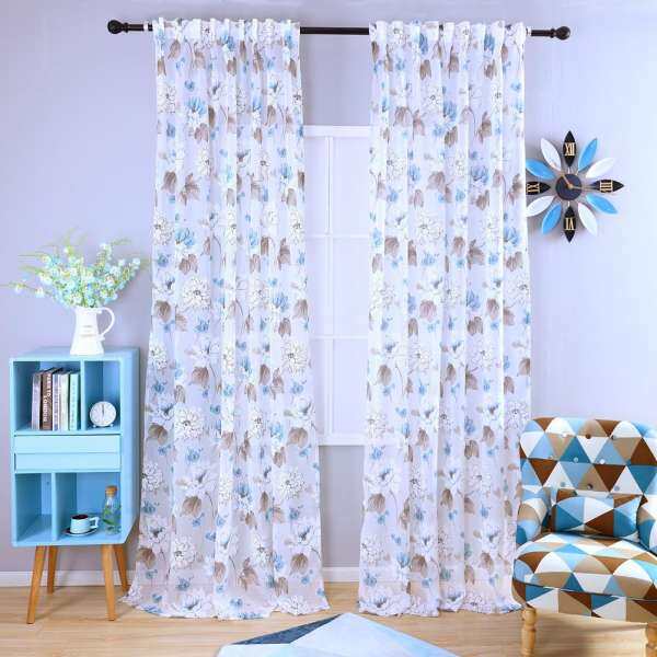 1 PCS 150x270CM Modern semi-sheer spring fabrics tulle bedroom curtain