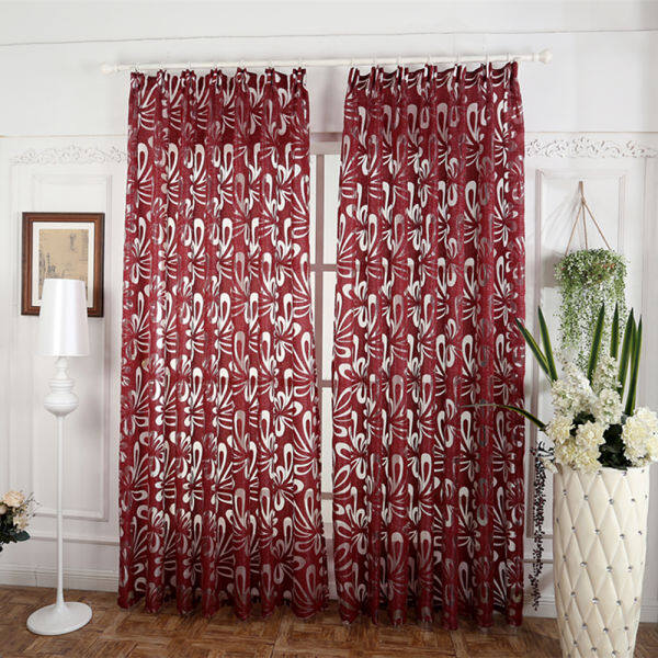 1 pcs Red window treatments semi-blackout curtains 3d fashion design modern curtain for living room red