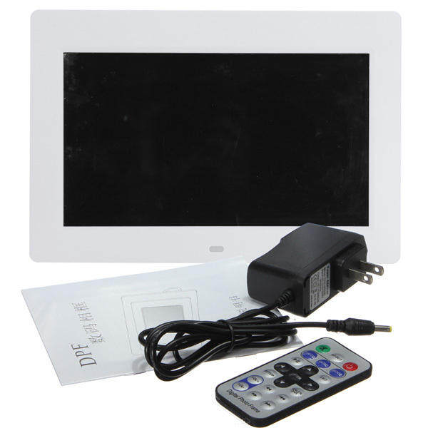 10.2\" TFT-LCD Digital Photo Movies Frame MP4 Player Clock + Remote Cool White