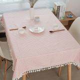 100x140 cm Trang Trí Giáng Sinh Tableclothes Vải Cotton Hình Chữ Nhật Sọc Bàn Trà Vải với Tua Rua Bữa Tiệc Gia Đình Trang Trí bàn