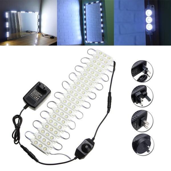 10ft LED Mirror Light Kit Hollywood Makeup Mirror Light Vanity White with Dimmer EU Plug - intl