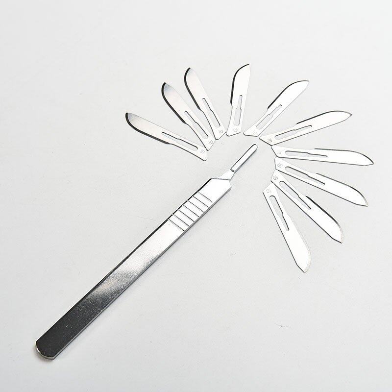 PoPo Ball 10pcs #10 Carbon Steel Surgical Scalpel Blades PCB Medical Tool + 1pc #3 Handle