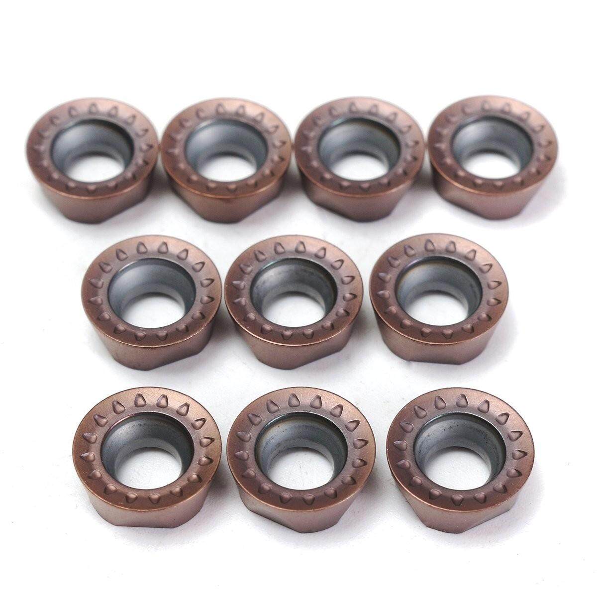 10 Pcs 10T3 RPMT10T3M0E VP15TF Sisipan Penggilingan Karbida Bubut CNC Pisau Memintal-Intl