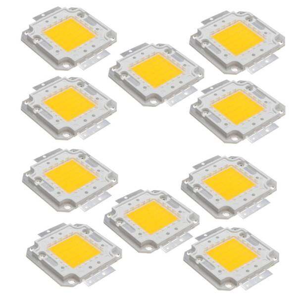 10Pcs 50W High Power Pure White LED COB SMD Square Chip Panel Bead Lamp Light Bulb