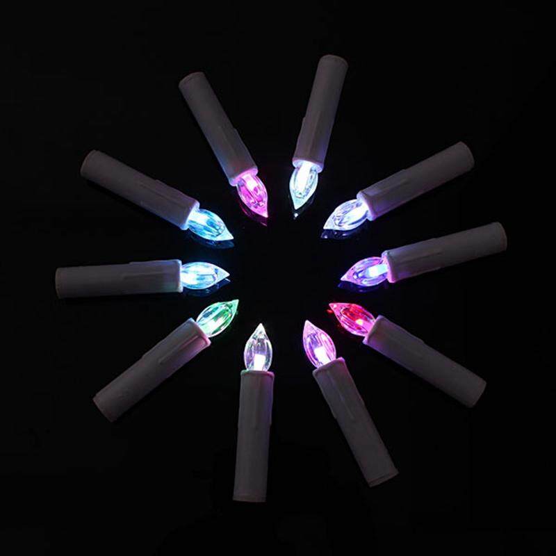 10pcs Party Wedding Christmas Home Tree Decoration Wireless Remote Control 12 Colors LED Candles Battery Operated Light - intl